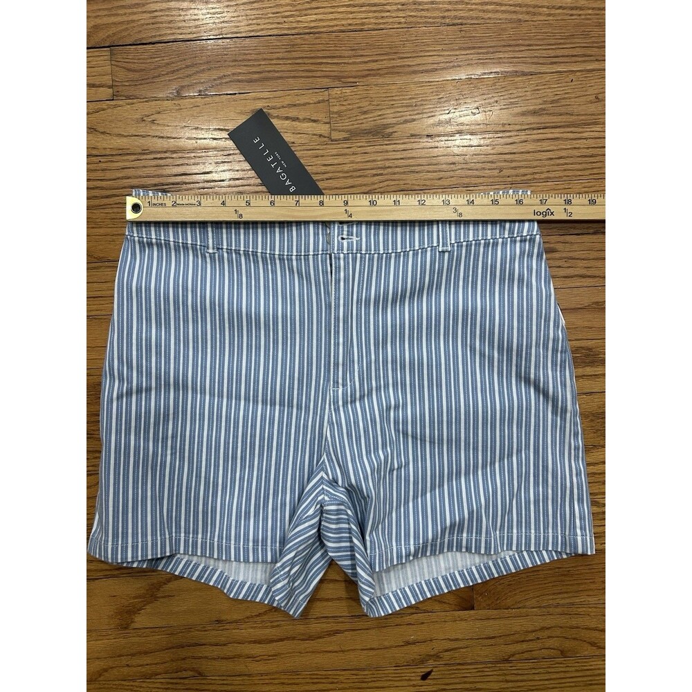 High Waist Shorts 12 Bagatelle Collection Brushed 98%Cotton 2% Spandex Blue New - Picture 3 of 7